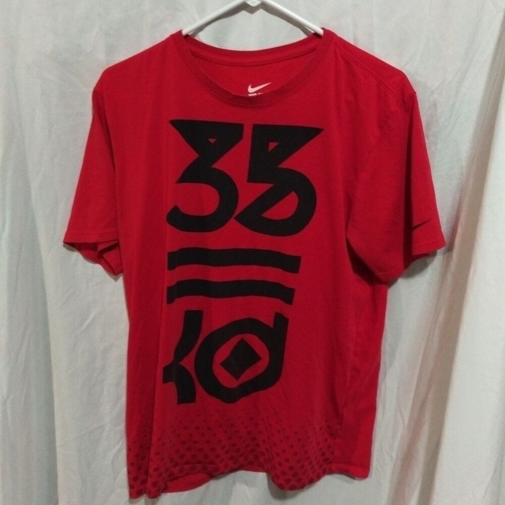 Nike Tee Athletic Cut men Large Dri Fit Red Short Sleeve